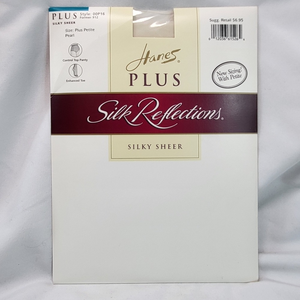 Hanes Silk Reflections Control Top Petite Plus Pearl Pantyhose Style 00P16 Sz EF